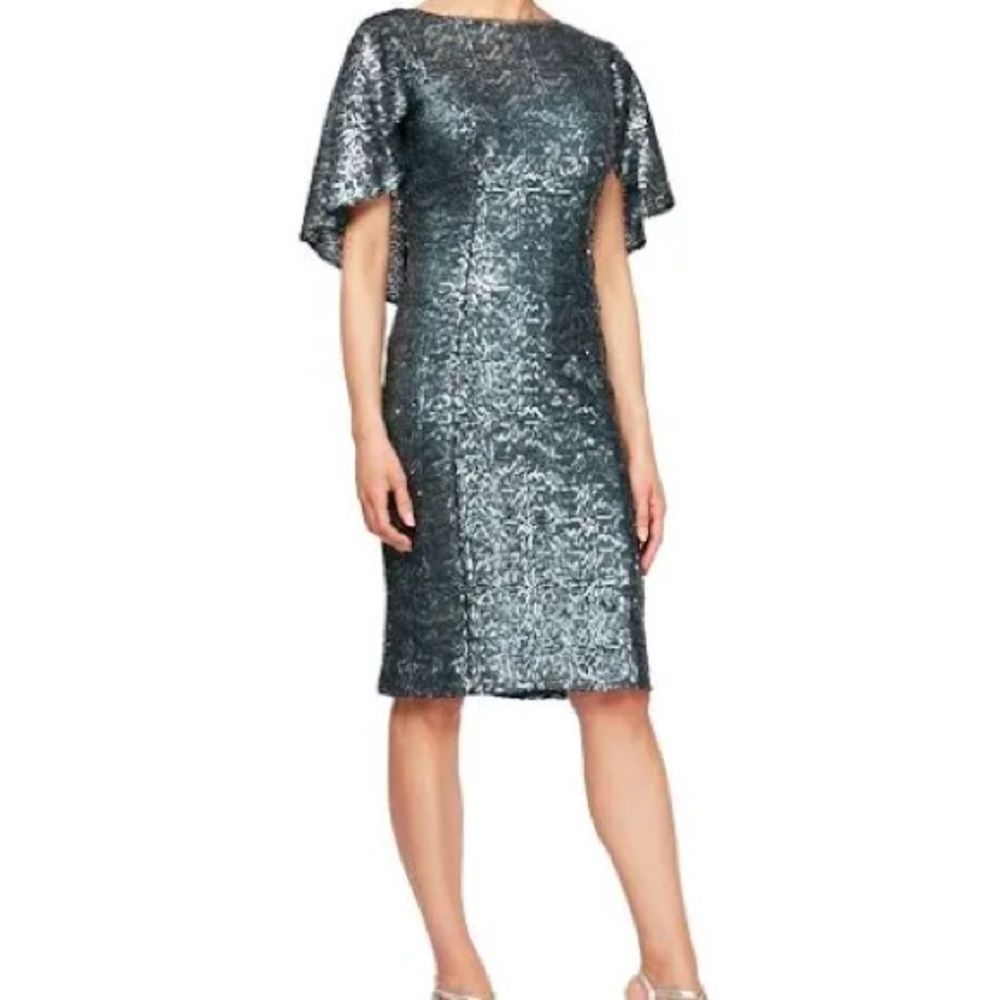 Alex Evenings Sequined Cocktail Dress Size 14